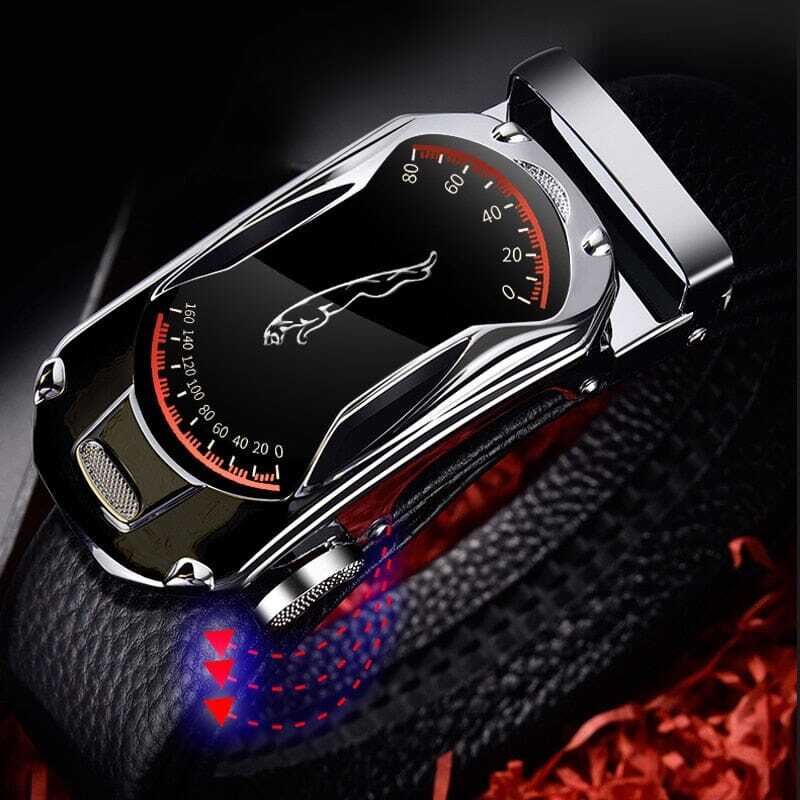 Cinto Masculino Jaguar de Couro com Fivela Automática