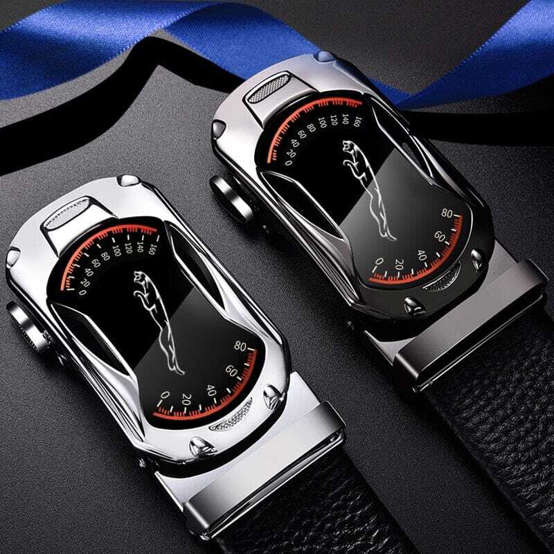 Cinto Masculino Jaguar de Couro com Fivela Automática