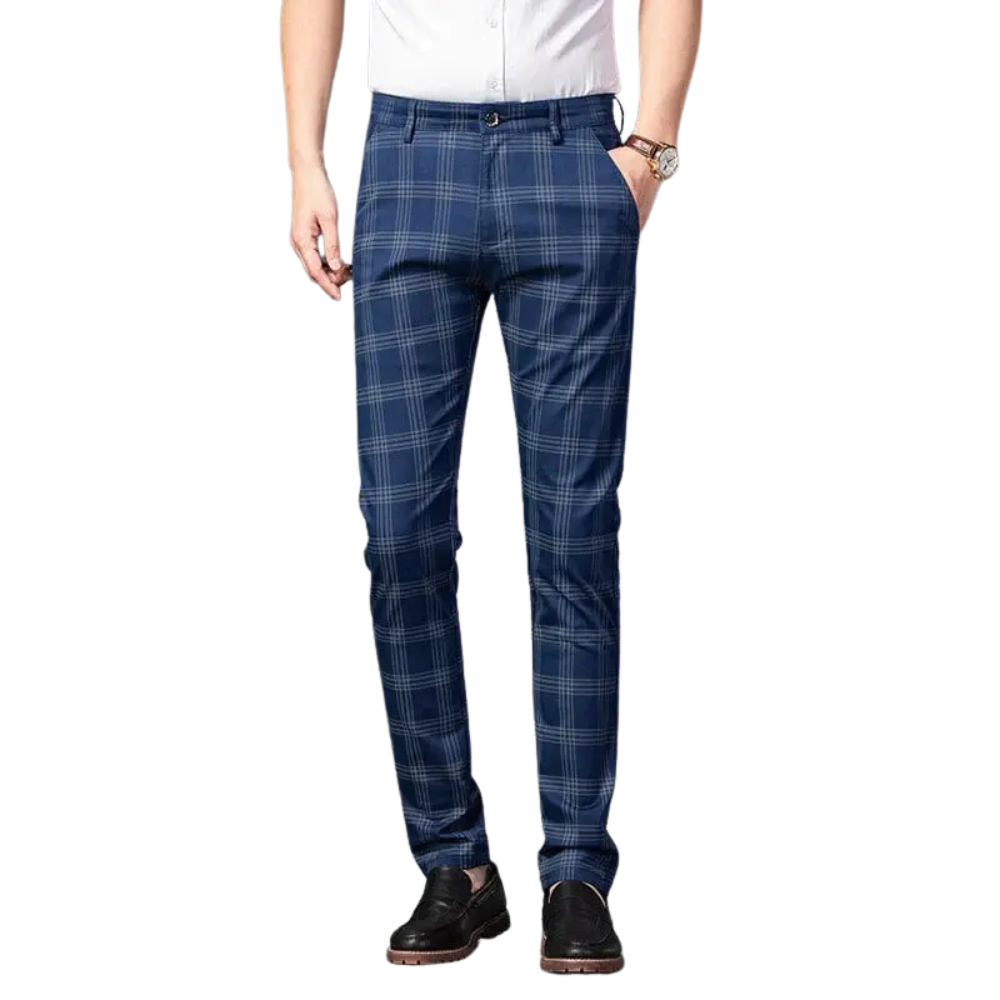 Calça Casual Masculina Xadrez Listrada