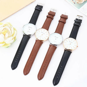 Relógio Masculino Casual Ultra Fino em Couro