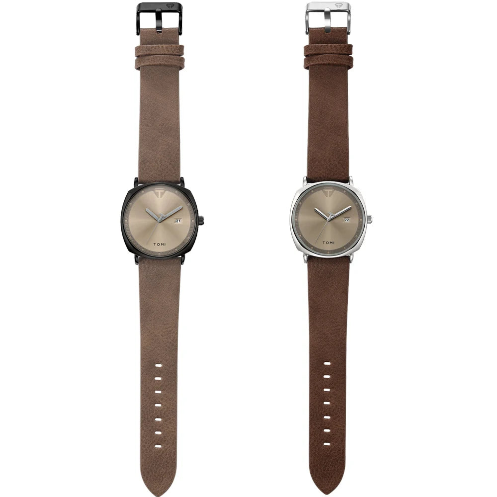 Relógio Masculino de Quartzo com Pulseira de Couro e Calendário