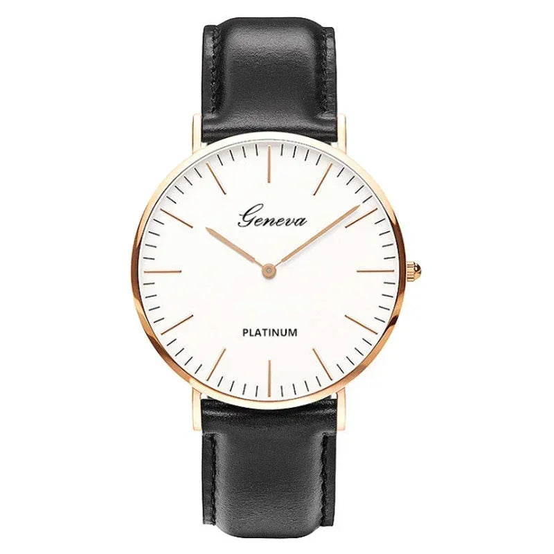 Relógio Masculino Casual Ultra Fino em Couro