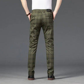 Calça Casual Masculina Xadrez Listrada