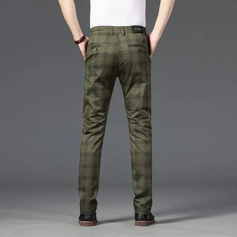 Calça Casual Masculina Xadrez Listrada