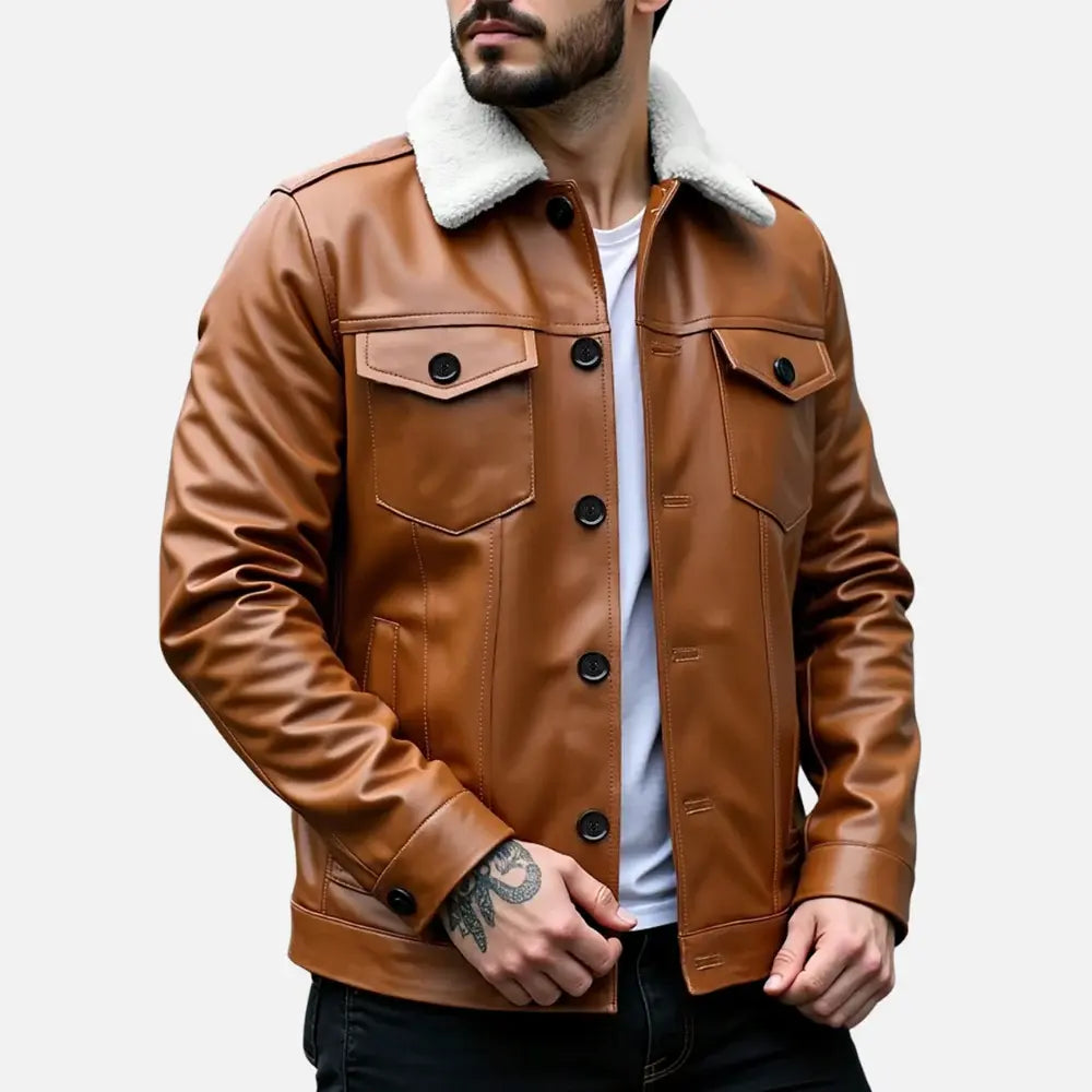 Jaqueta de Couro Masculina