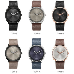 Relógio Masculino de Quartzo com Pulseira de Couro e Calendário