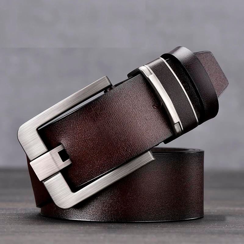 Cinto de Couro Casual Masculino com Fivela Metálica Romenzi RZ345