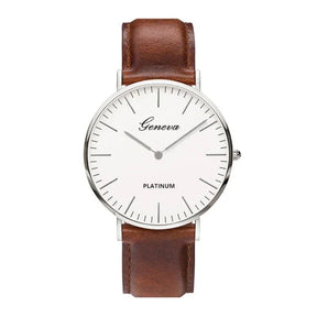Relógio Masculino Casual Ultra Fino em Couro