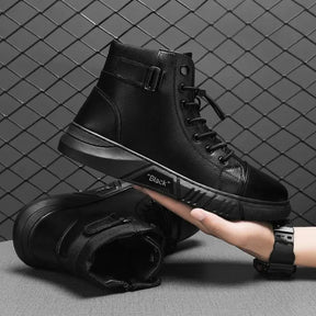 Bota de Couro Masculina Romenzi Black RZ280