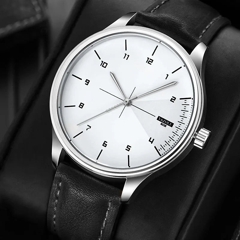 Relógio Masculino de Couro Yazole - Elegância e Estilo