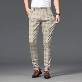 Calça Casual Masculina Xadrez Listrada