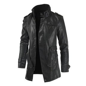 Jaqueta Longa de Couro Masculina