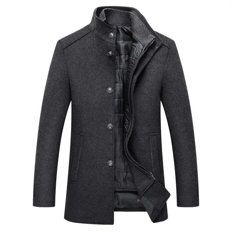 Casaco Trench Coat Masculino de Lã Grife
