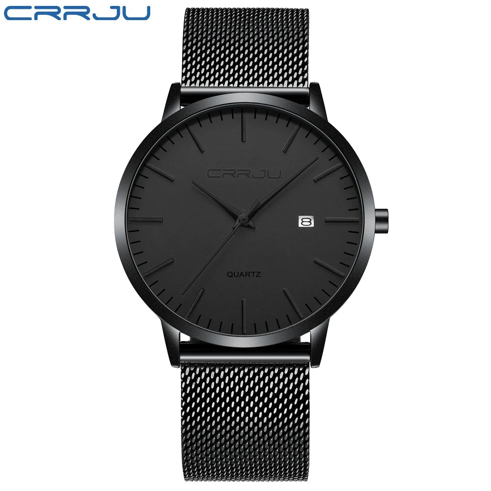 Relógio Masculino Ultra Fino CRRJU à Prova D'Água