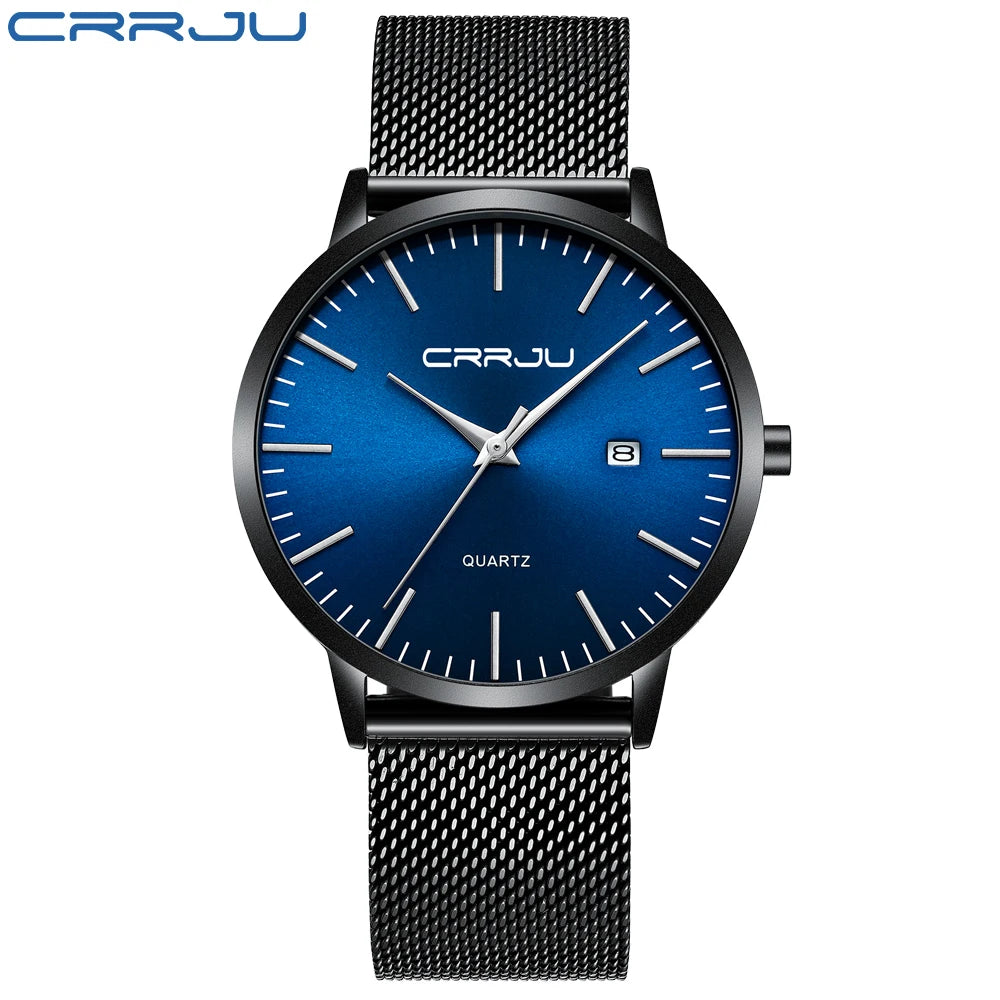Relógio Masculino Ultra Fino CRRJU à Prova D'Água