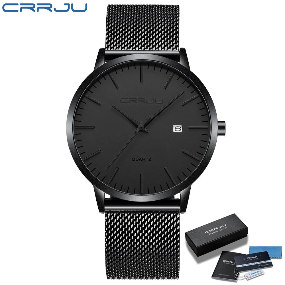 Relógio Masculino Ultra Fino CRRJU à Prova D'Água