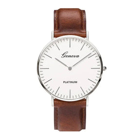 Relógio Masculino Casual Ultra Fino em Couro