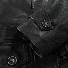Jaqueta Longa de Couro Masculina