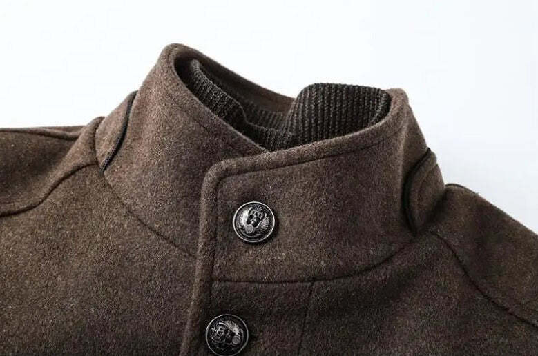 Casaco Trench Coat Masculino de Lã Grife