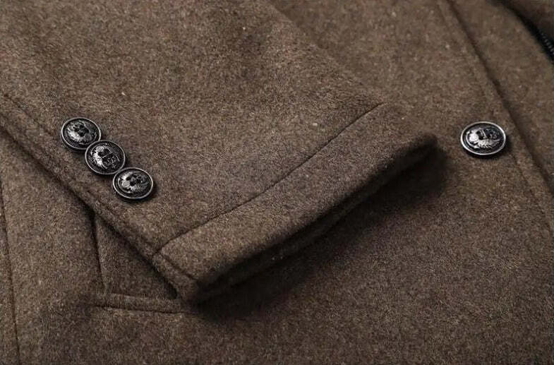 Casaco Trench Coat Masculino de Lã Grife