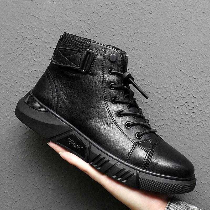 Bota de Couro Masculina Romenzi Black RZ280