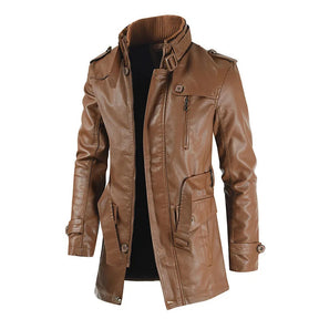 Jaqueta Longa de Couro Masculina