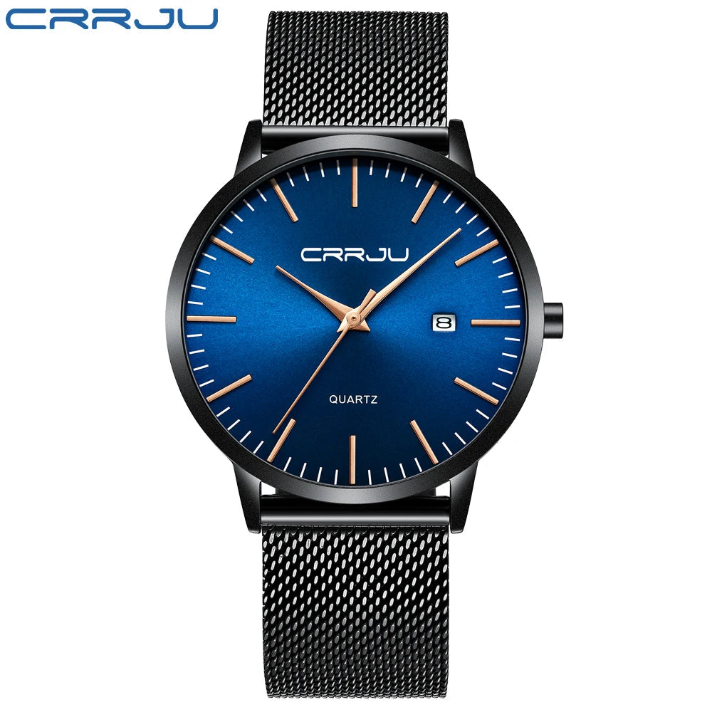 Relógio Masculino Ultra Fino CRRJU à Prova D'Água