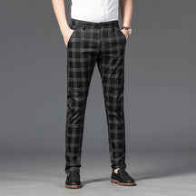 Calça Casual Masculina Xadrez Listrada
