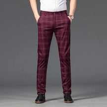 Calça Casual Masculina Xadrez Listrada