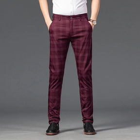 Calça Casual Masculina Xadrez Listrada