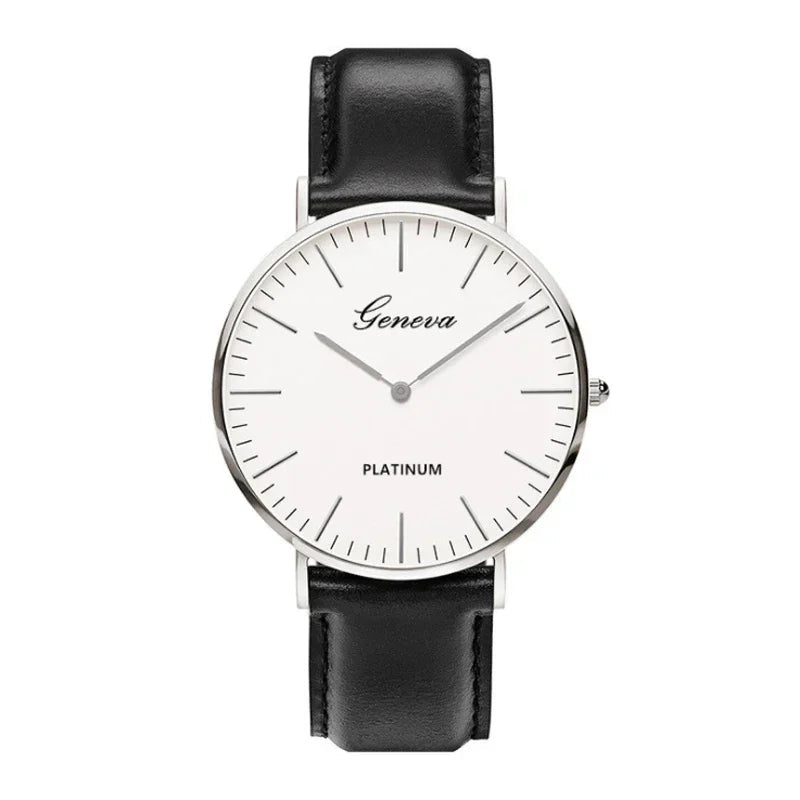 Relógio Masculino Casual Ultra Fino em Couro