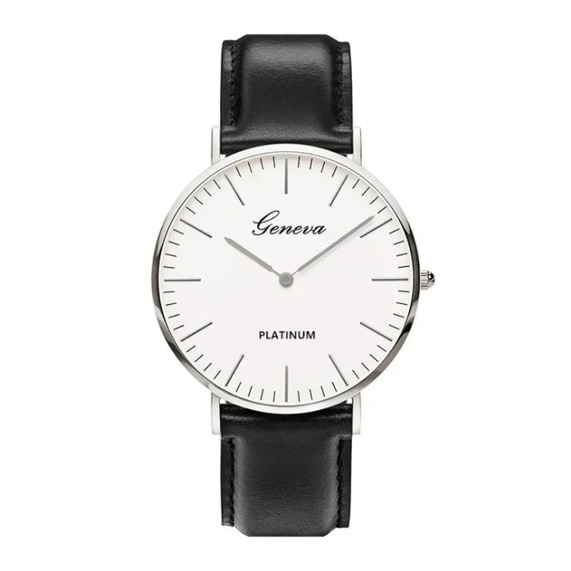 Relógio Masculino Casual Ultra Fino em Couro